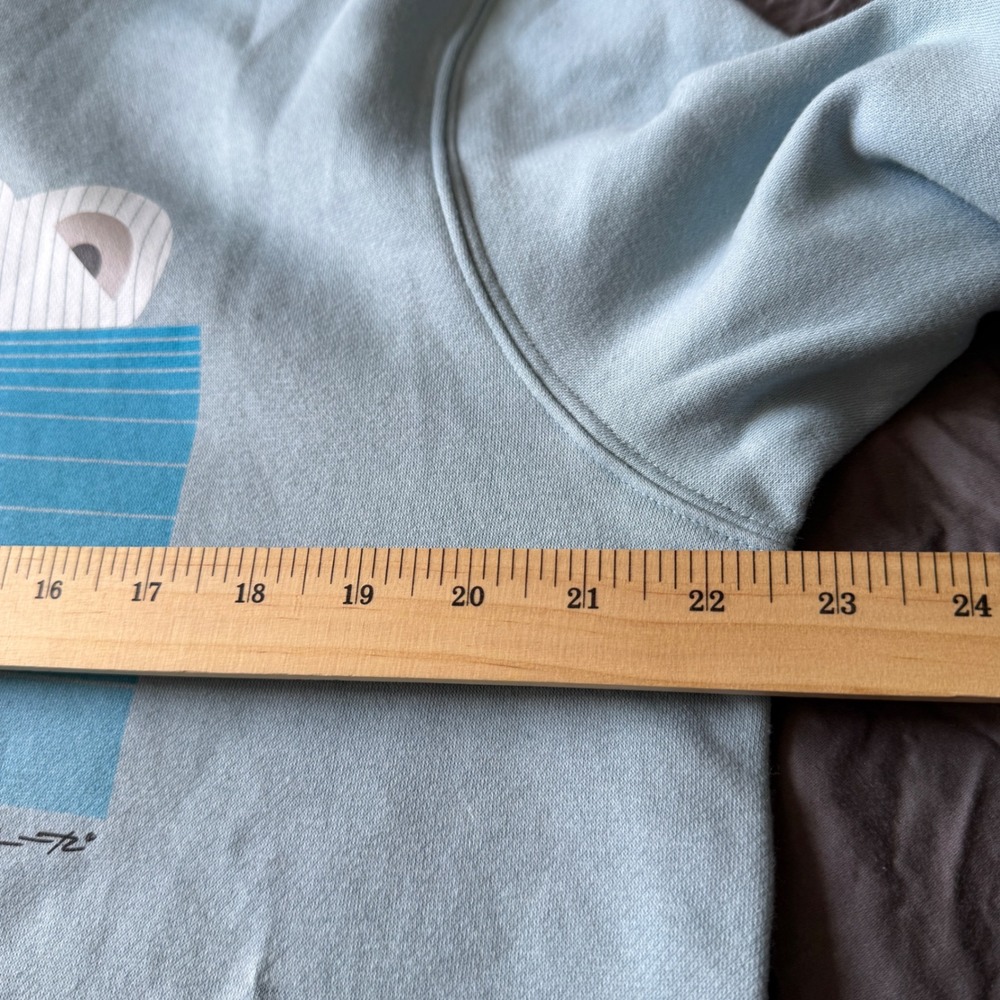 Charley Harper Scary Scenario Hoodie Large Blue Polar Bear Cardinal Cotton - Picture 6 of 7